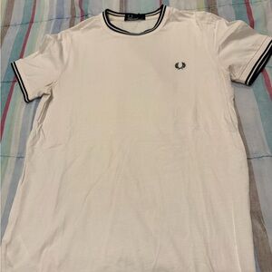 Fred Perry White Tee with Black Accents